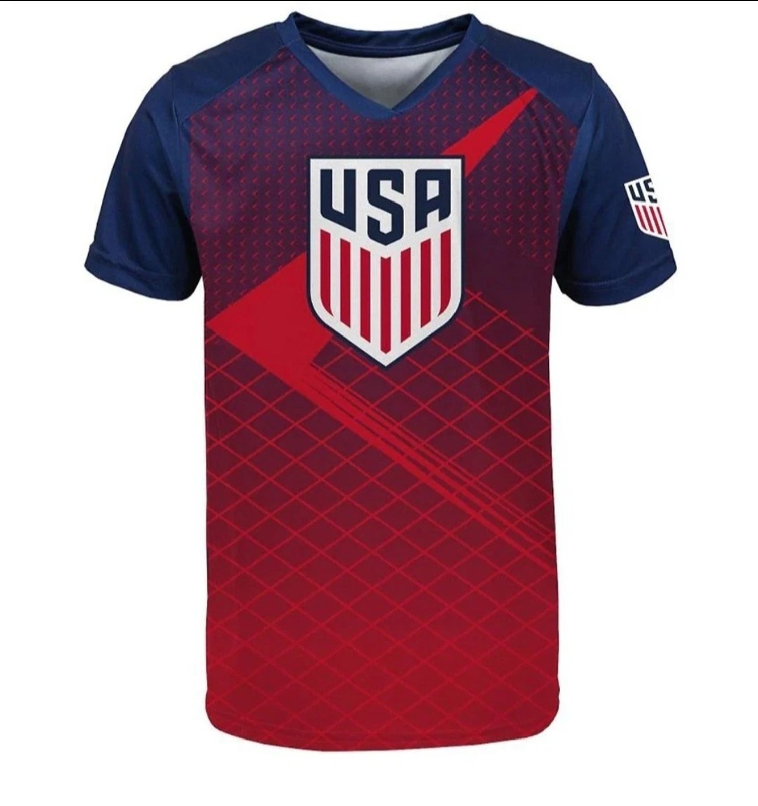 New! Team Usa Performance Soccer Jersey T-Shirt Fifa Games Patriotic Adult M